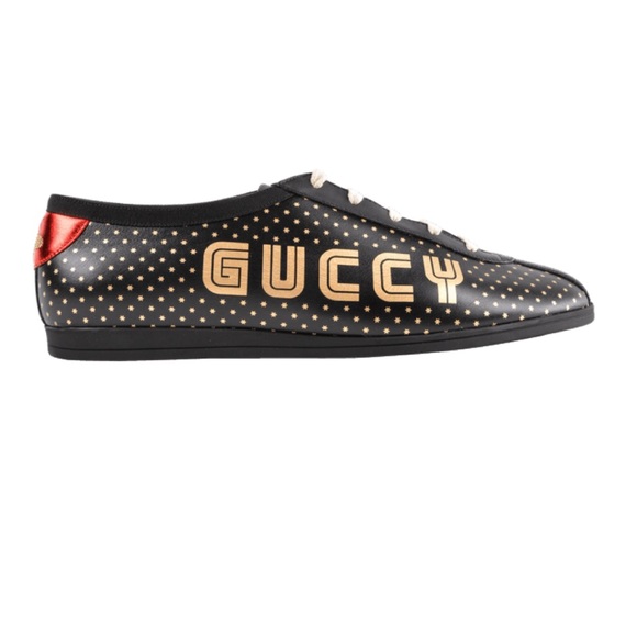 NEW Gucci Men Guccy Falacer Low Top Sneakers Black - Picture 2 of 8